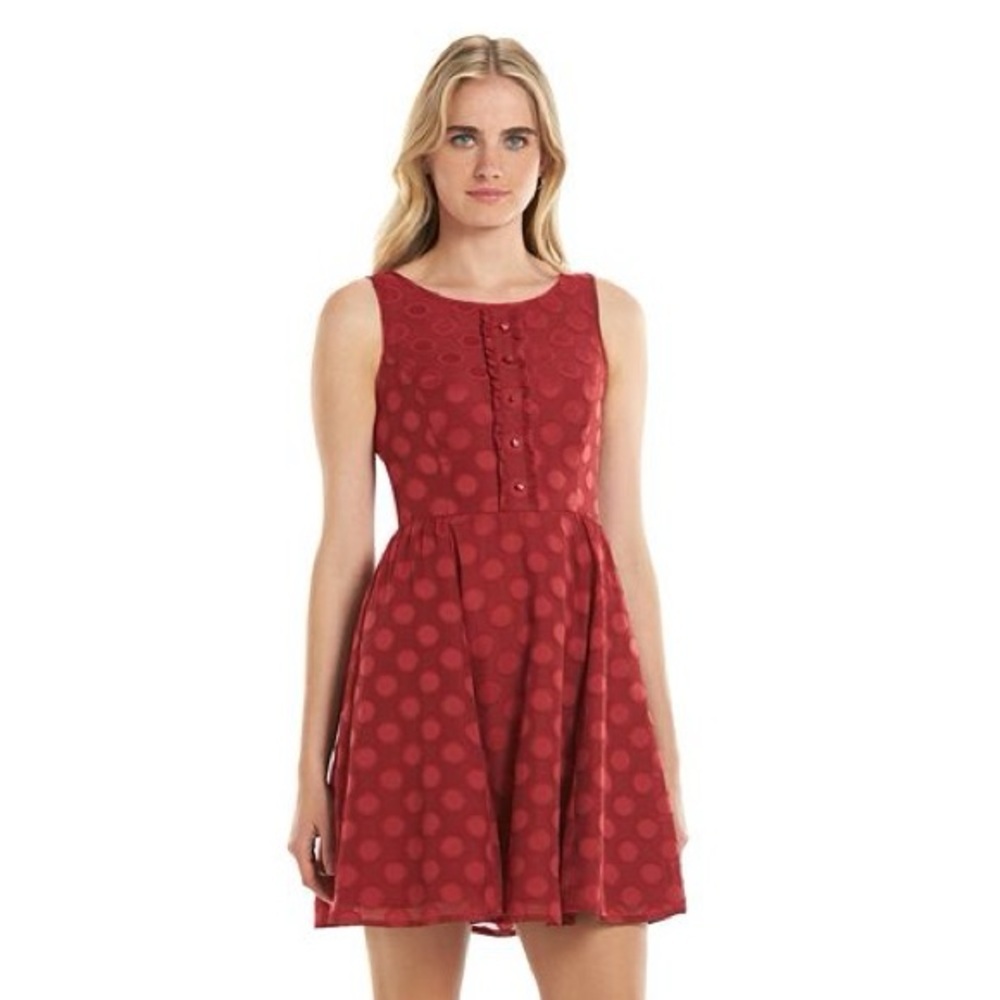 Disney’s Minnie Rocks the Dots by LC Lauren Conrad Dot Fit & Flare Dress